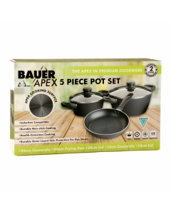 Bauer Apex 5pc Pot set | Non-Stick Cookware Set