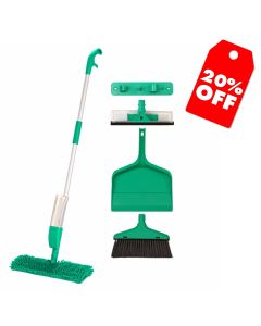 DEMO | Floorwiz Total Clean Kit | Microfibre Mop | Broom | Dustpan | Window Cleaner
