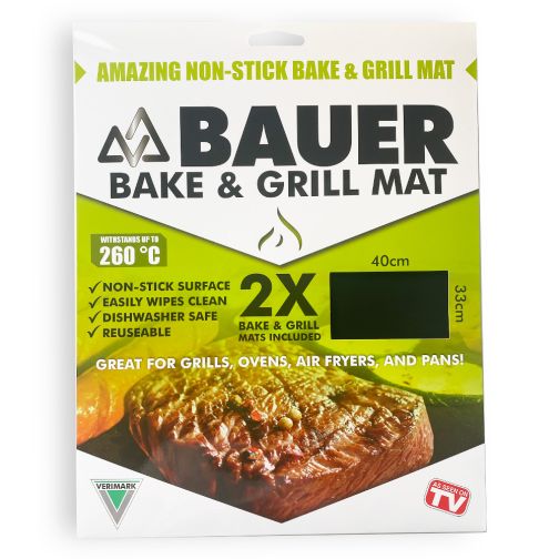 Bauer Bake Grill Mat 2 Pack Non Stick Cooking Mat